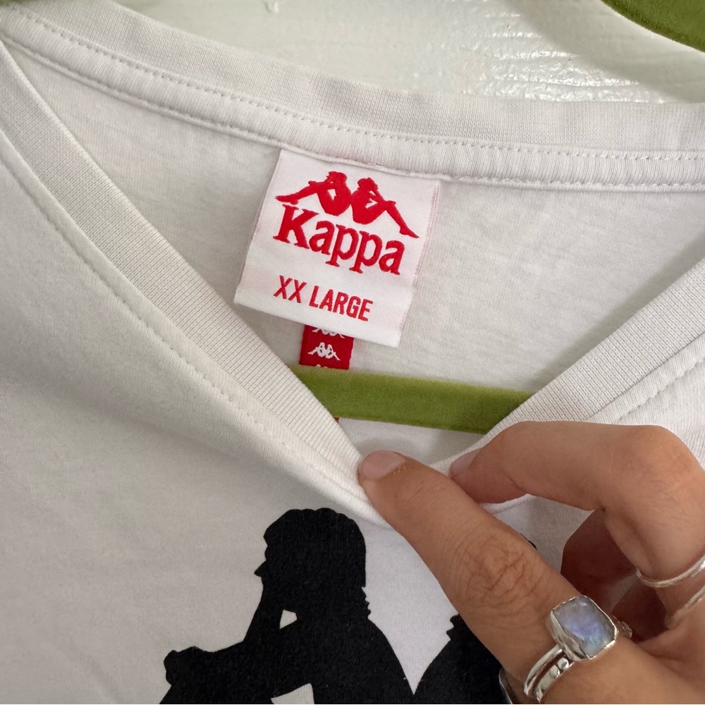 Men’s Kappa White Tee with Black Silhouette - size XXL - Picture 2 of 4